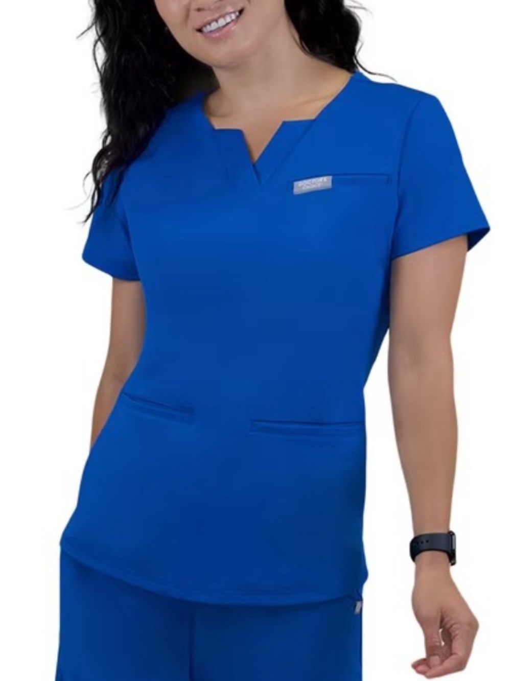 Doctor's Choice Pro Fit Antimicrobial Moisture Wicking Women's Scrub Top, 3 Pock